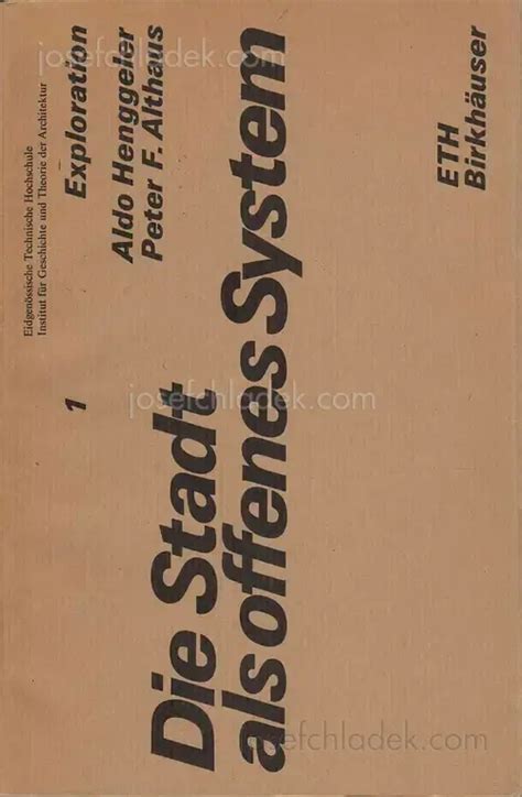 Aldo Henggeler - Die Stadt als offenes System, Birkhäuser Verlag, 1973 ...