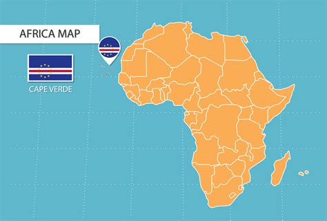 Cape Verde map in Africa, icons showing Cape Verde location and flags. 15311323 Vector Art at ...