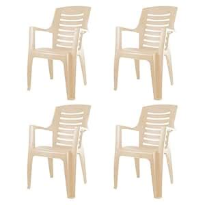 Cello Ultra Chair Set of 4, Matte Beige | Unbreakable, Durable & Strong ...
