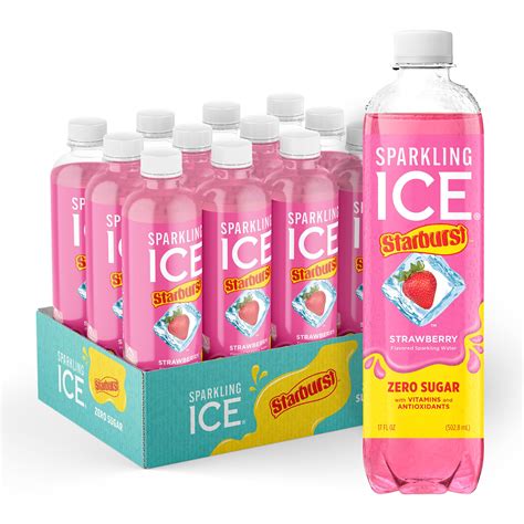 Sparkling Icestarburst Strawberry Zero Sugar Flavored Sparkling Water ...