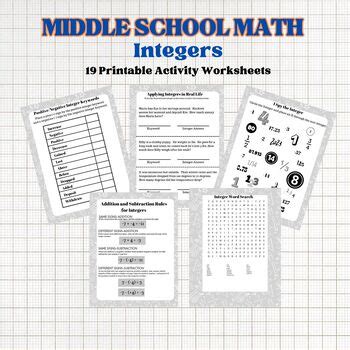 Image result for Middle School Math Integers