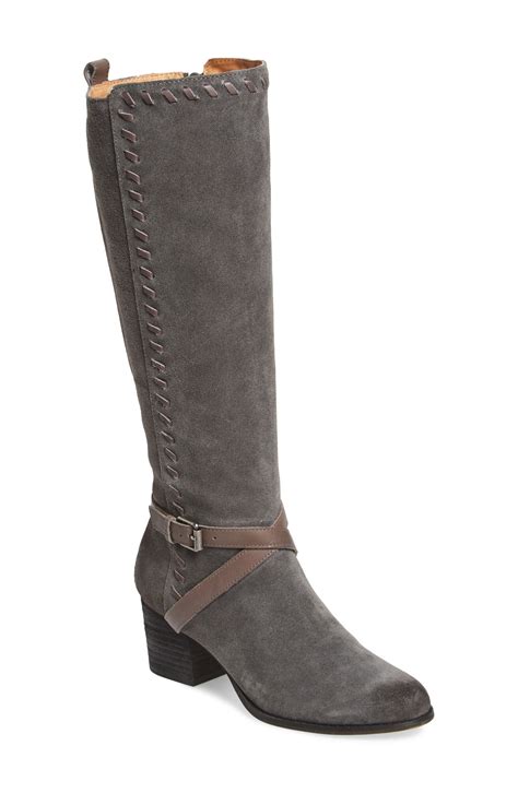 Beautiful Grey Knee High Boot | Boots, Grey knee high boots, Women shoes