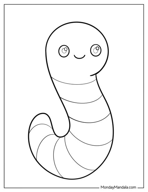 20 Worm Coloring Pages (Free PDF Printables)