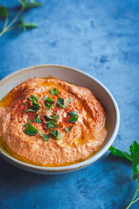 Smokey Roasted Red Pepper Hummus Recipe - Savory Simple