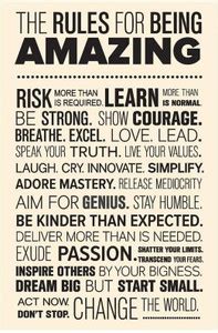 The Rules For Being Amazing Quotes Poster | Motivational Posters For ...