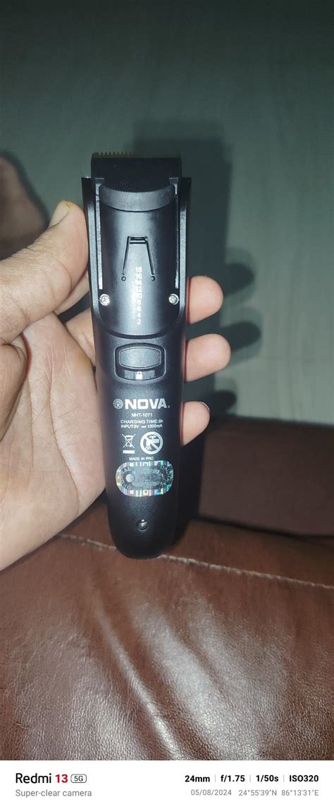 Nova NHT-1071 Titanium Coated USB Trimmer for Men (Black/Blue) & Nova ...