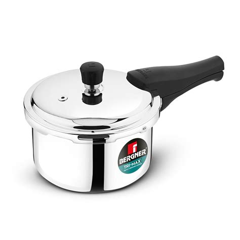 Buy Bergner Trimax Stainless Steel 1.5L Outer Lid Pressure Cooker ...