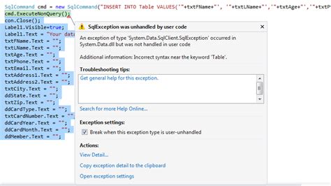 System.data.sqlclient.sqlexception 的图像结果