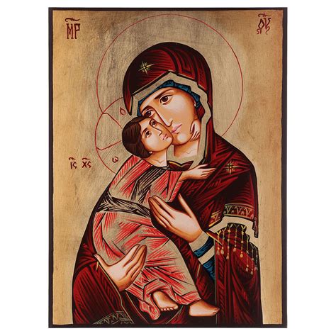 Our Lady of Vladimir icon with red mantle | online sales on HOLYART.com