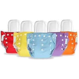 Buy SAFJEE Reusable Baby Cotton Cloth Diapers - Adjustable & Washable ...