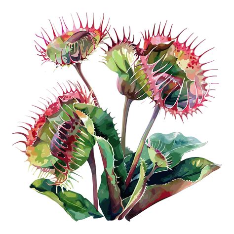 Premium Vector | Watercolor venus flytrap flower isolated on white ...