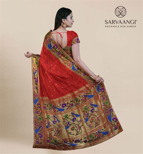 Pure Silk Yeola Paithani Saree in Red