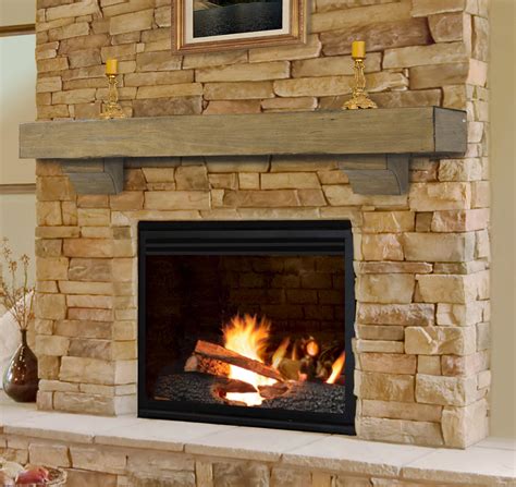 Fireplace Decorating: Rustic Mantel a Perfect Look with Stacked Stone