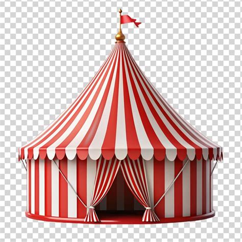 Red and white circus tent isolated on transparent background | Premium ...