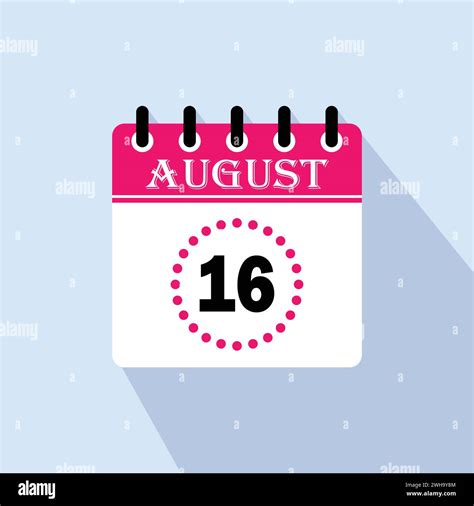 Icon calendar day - 16 August. 16th days of the month, vector ...