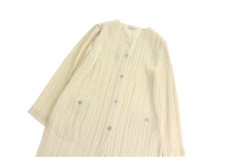 【OTSU】pleats design no collar long jacket -8480- | cv