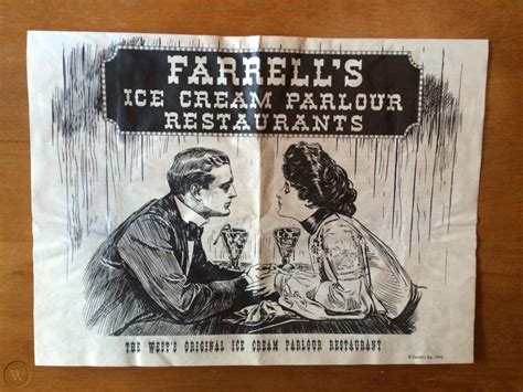 FARRELL'S ICE CREAM PARLOUR ORIGINAL 1966 Vintage Portland Menu ...
