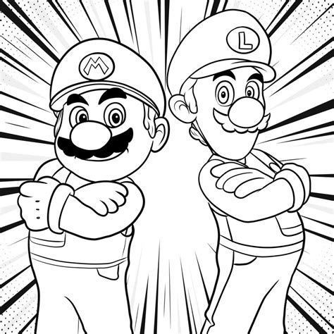 Super Luigi Coloring Pages Coloring Luigi From Super Mario Brothers