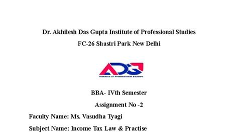 BBA 208 Income Tax Law Practice Assignment - II 2025 - Studocu