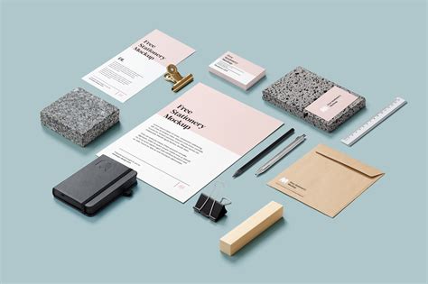 Free Movable Objects High Quality Stationery Mockup Scene PSD Set ...