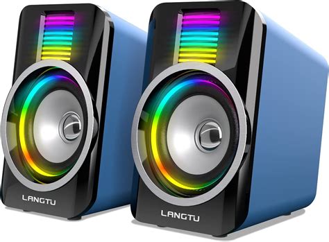 Buy Computer Speakers, LANGTU RGB Light Gaming Speakers Channel 2.0 USB ...