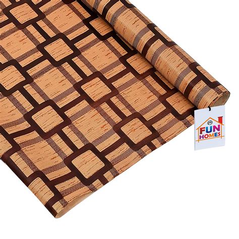 Fun Homes - Shelf Liner for Kitchen Shelves 45cm x 1- Meter - Brown ...
