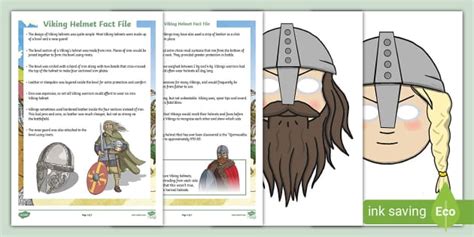 Viking Helmet Fact File (teacher made) - Twinkl