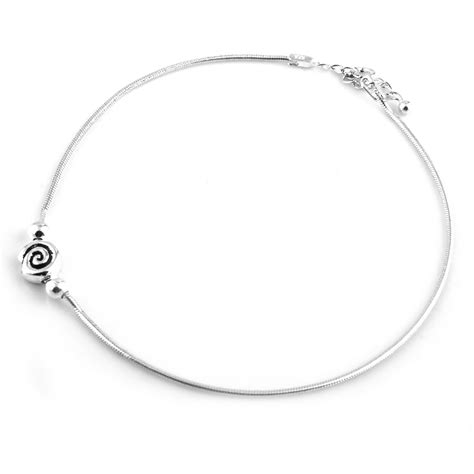 925 Sterling Silver Silver Fish Shape Design Anklet (Single) for Women ...