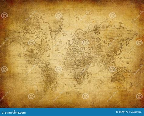 Ancient map of the world stock image. Image of ancient - 6674179