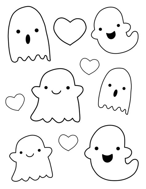 Cute Ghost Coloring Page - Mindfulness Coloring Activities