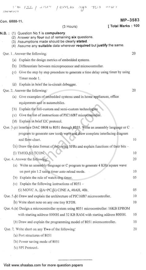 Embedded Systems for Instrumentation 2011-2012 BE Instrumentation ...
