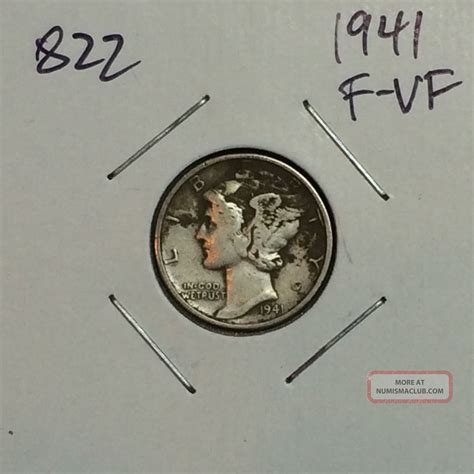 1941 Mercury - Winged Liberty Head Dime. 822