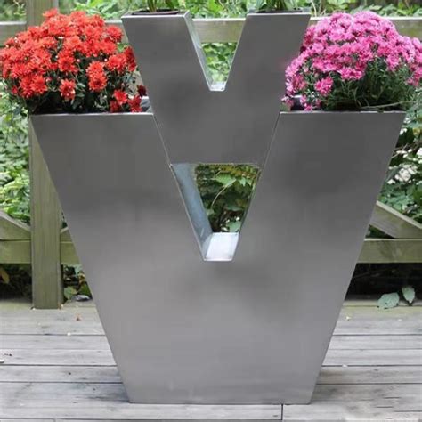 不锈钢异形花瓶新中式金属花盆摆件定制-环保在线