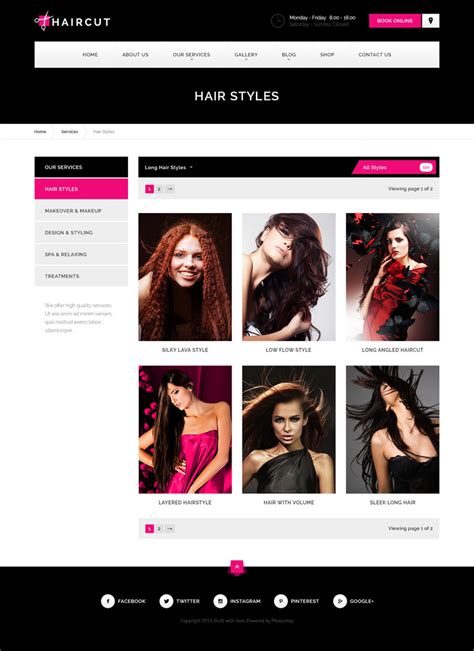 Haircut - 理发店,Spa会所,美容馆,美甲HTML网站模板