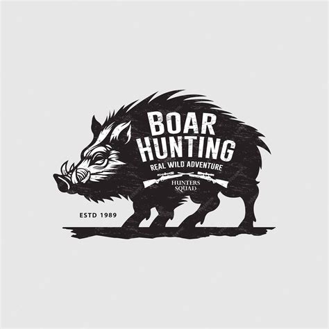 Premium Vector | Wild Boar Hunting Logo