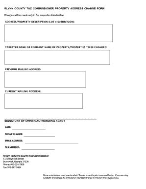 Fillable Online glynncounty GLYNN COUNTY TAX COMMISSIONER PROPERTY ...