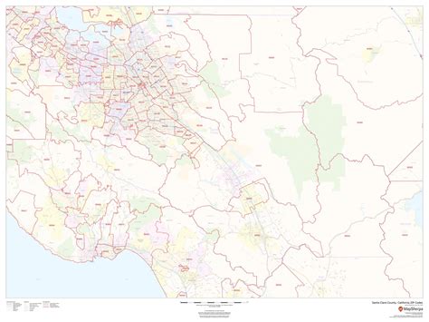 Santa Clara County, California ZIP Codes Map