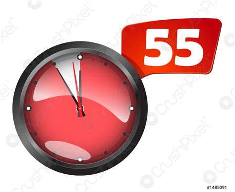 Office wall clock timer 55 minutes - stock vector 1485091 | Crushpixel