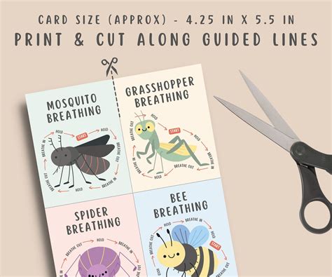 12 Insects Mindful Breathing Flashcards - MindSpacePrintables