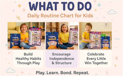 Metclap Daily Routine Chart for Kids – What to Do Activity Chart with ...