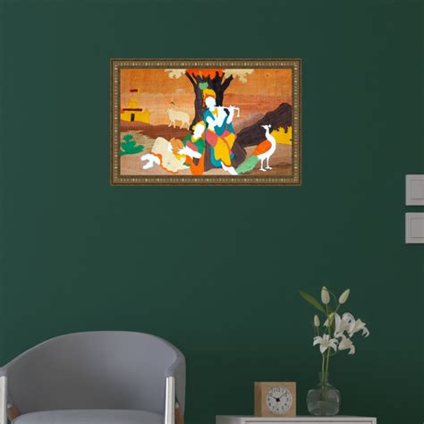 Radha Krishna Wood Carved Painting – Kreate