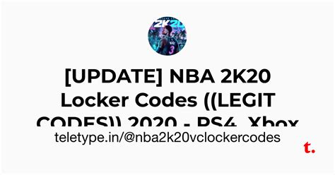 [UPDATE] NBA 2K20 Locker Codes ((LEGIT CODES)) 2020 - PS4, Xbox One ...