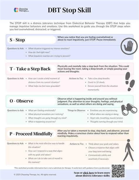 Free DBT STOP Skill Worksheet (Printable PDF) | ChoosingTherapy.com
