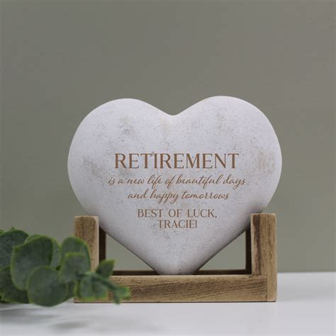 Retirement Gifts for Women | Retirement Wooden Heart Keepsake ...