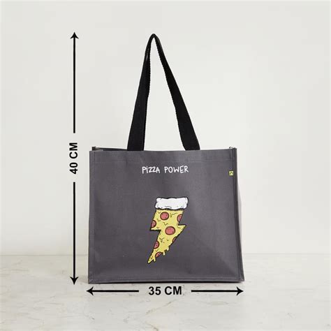 Buy Mineralas Grey Printed Cotton Shopping Tote Bag from Home Centre at ...