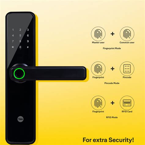 YDME50NxT Smart Door Lock, Black, Fingerprint, PIN, RFID, Key Access ...