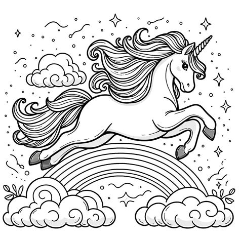 Coloring Pages Rainbow Unicorn