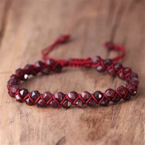 Natural Red Garnet Stone Bracelet Red Gemstone India | Ubuy