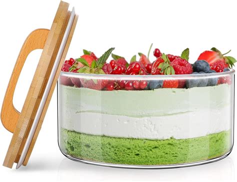 Amazon.com | Dualshine 91oz Large Glass Bowls with Lids, Salad Trifle ...