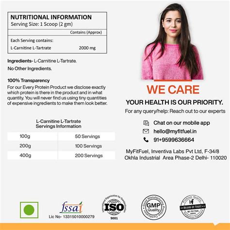 Buy L Carnitine L Tartrate Powder Supplement Online in India – MyFitFuel